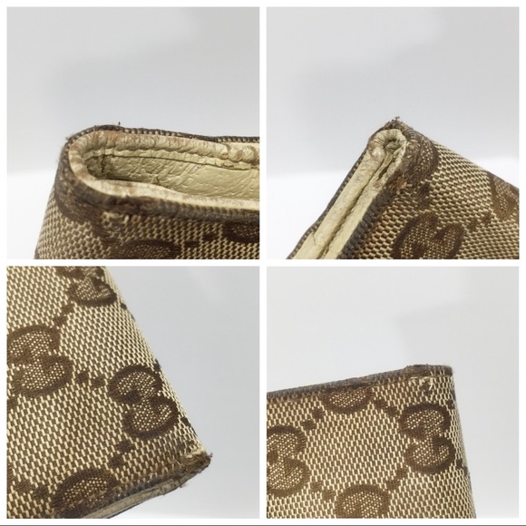 Gucci Eclipse brown monogram canvas off white leather compact wallet - Picture 6 of 12